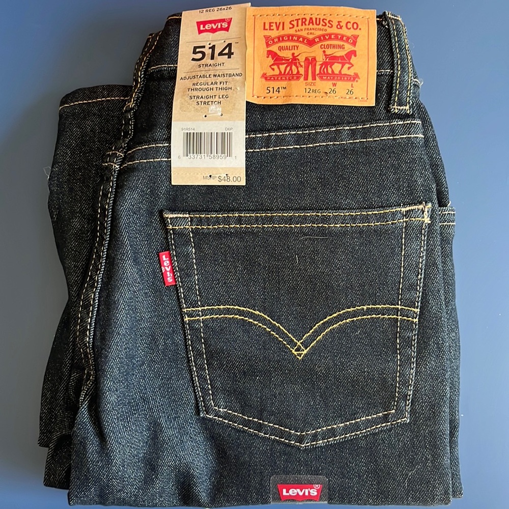 Boys Levi denim jeans size 12 straight leg